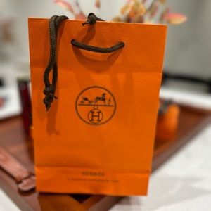 Small Hermes orange shopping bag
